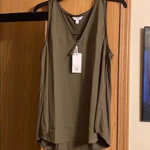Candies zip front tank green NWT
